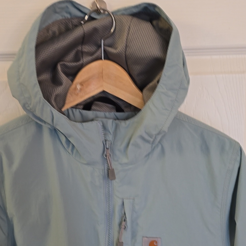 Carhartt Women's Raindefender Jacket Hooded Full Zip Blue Surf Size Small 4-6 - Picture 6 of 17
